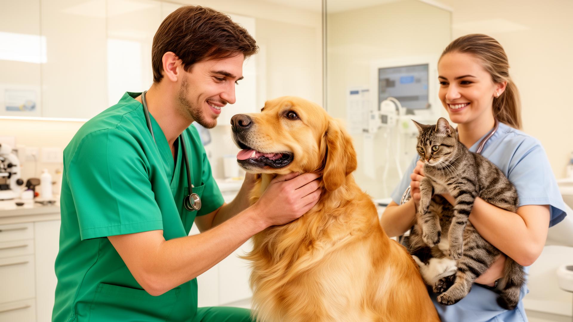 Veterinário cuidando de cão e gato na Kazza Pet